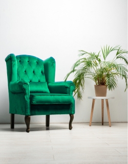 Photo of bright green armchair