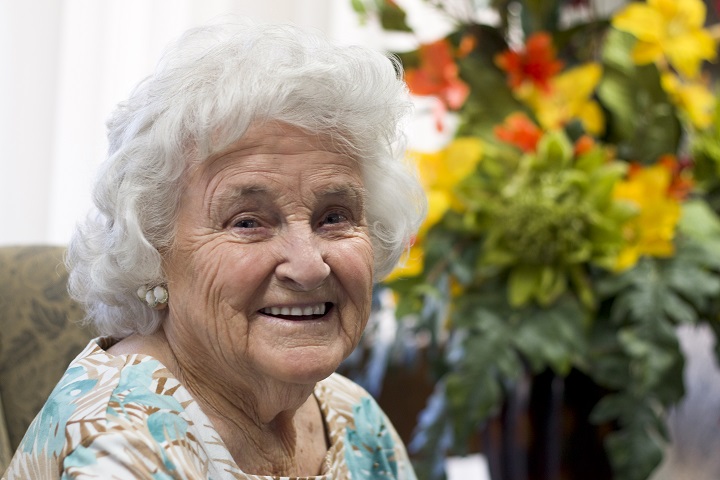 Christian Care Resident in Lobby