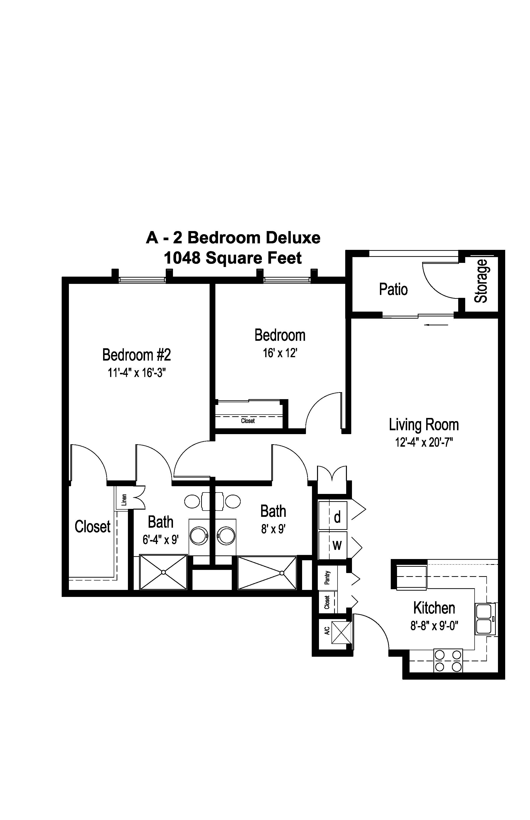A - 2 Bed, 2 Bath - Deluxe