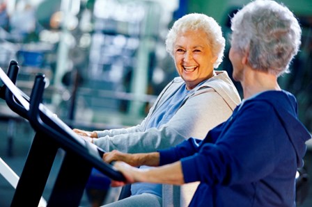 Elderly women exercising