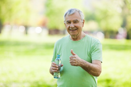 Elderly man exercising