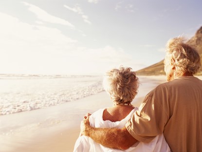 Elderly couple on the beach