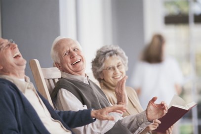 Elderly people laughing