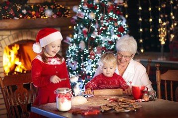 Elderly woman and grandchildren