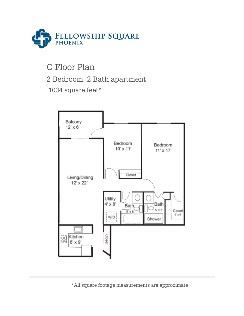 C Floor Plan 1034 square feet