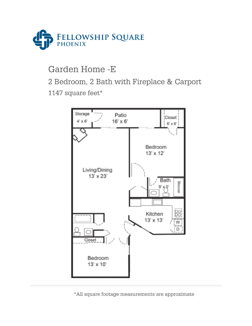 E Floor plan 1147 square feet