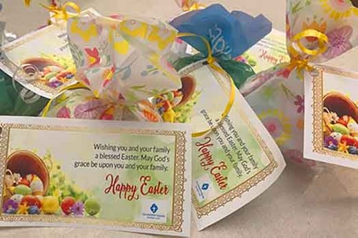 Easter gifts made by our senior independent living residents for the community during COVID-19.