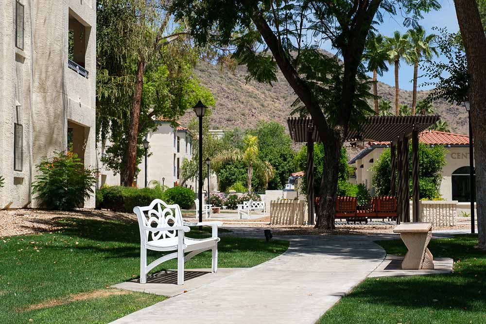 Outdoor gazebo at senior living community in Phoenix, AZ