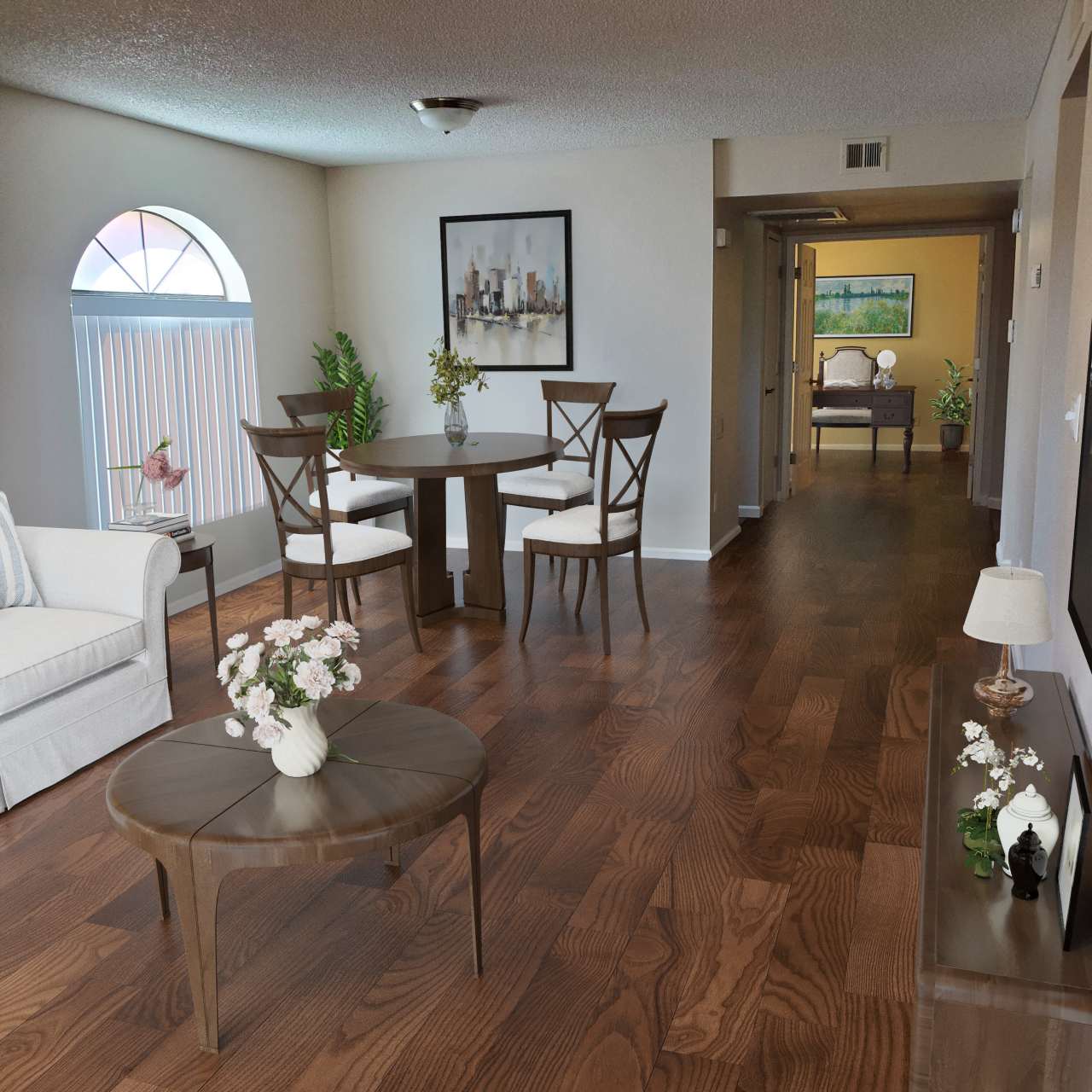 Photo of living room in garden home in senior living