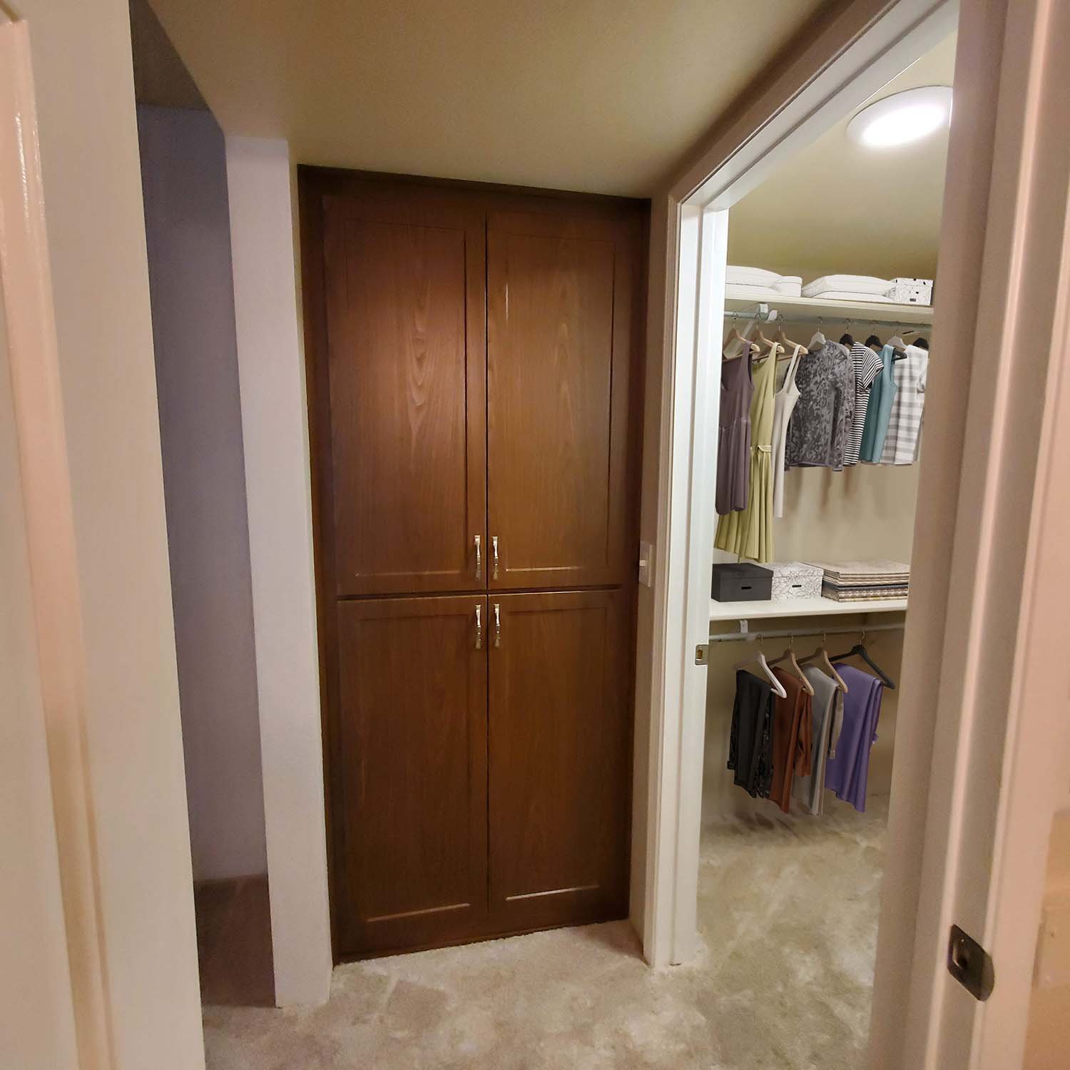 Photo of master closet in senior living Garden Home D