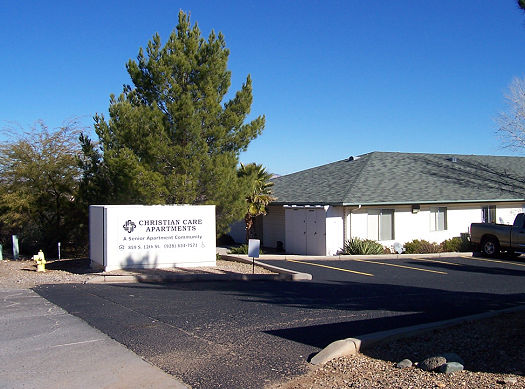 Photo of main entrance to Christian Care Cottonwood, off of 12th St