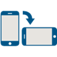 Rotate mobile device to landscape icon