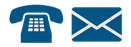 Decorative icons of a telephone & email envelope