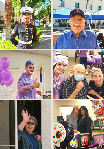 Photo collage of residents & staff at Fellowship Square