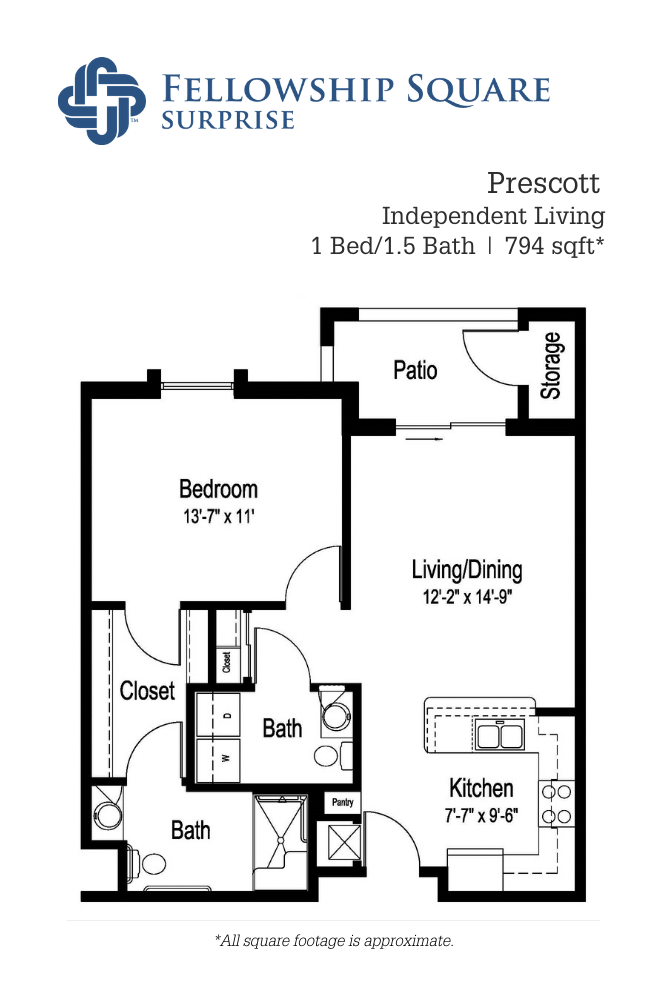 Independent Living 1 bed, 1 and half bath at Fellowship Square Surprise