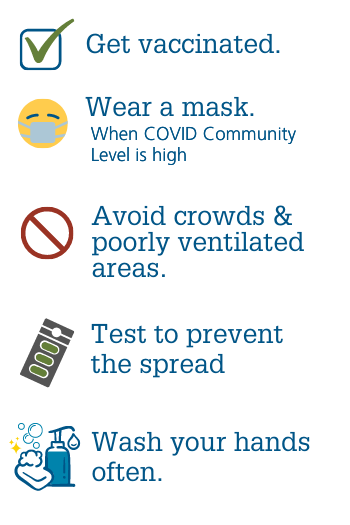 Infographic, How to Protect yourself & others, link to CDC tips