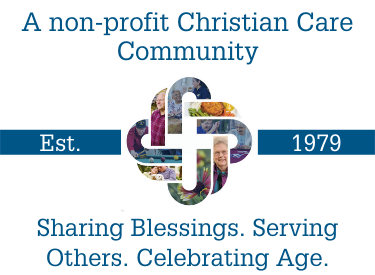 Decorative icon with text A non-profit Christian Care Community