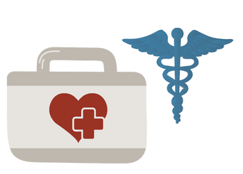 Decorative icon of nurse's bag, skilled home health for seniors