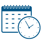 Decorative icon of calendar & clock