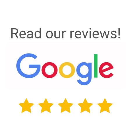 Graphic with text: Click to read our reviews on Google