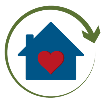 Decorative graphic showing reinvestment into non-profit senior living in Surprise