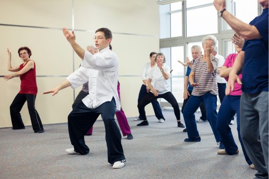 Photo of seniors taking a Tai Chi class at Fellowship Square Independent Living in Surprise