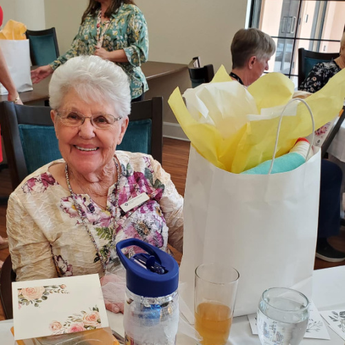 Resident at Volunteer Appreciation party at Fellowship Square Independent Living in Surprise