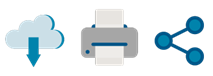 Decorative icons for download, print, share. Assisted Living in Tucson at Fellowship Square