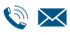 decorative icons of telephone and email envelope
