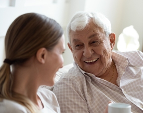 Photo of senior and his daughter at Fellowship Square senior retirement community in AZ