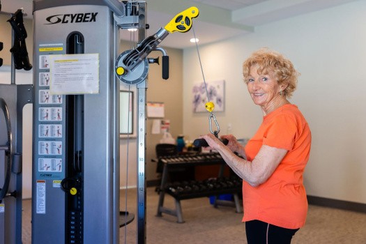 Photo of senior woman exercising at Fellowship Square Senior Living AZ