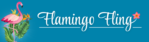 decorative image with a flamingo and text that reads, "Flamingo Fling"