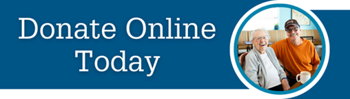 Decorative image with hyperlink and text, Donate Online Today