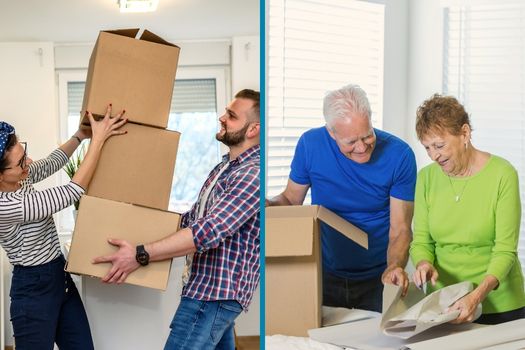 Photo of a family helping seniors move to Fellowship Square Independent Living Arizona