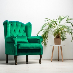 Photo of a bright green armchair